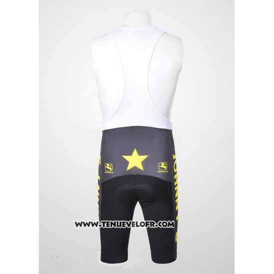2010 Maillot Ciclismo Johnnys Noir et Jaune Manches Courtes et Cuissard