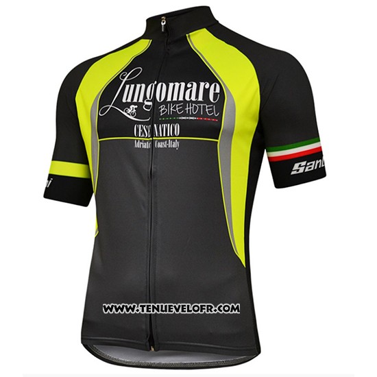 2018 Maillot Ciclismo Lungomare Noir et Jaune Manches Courtes et Cuissard
