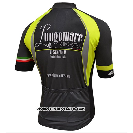 2018 Maillot Ciclismo Lungomare Noir et Jaune Manches Courtes et Cuissard