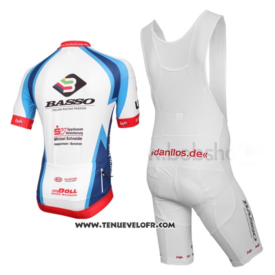 2015 Maillot Ciclismo Mlp Team Bergstrasse Blanc et Bleu Manches Courtes et Cuissard