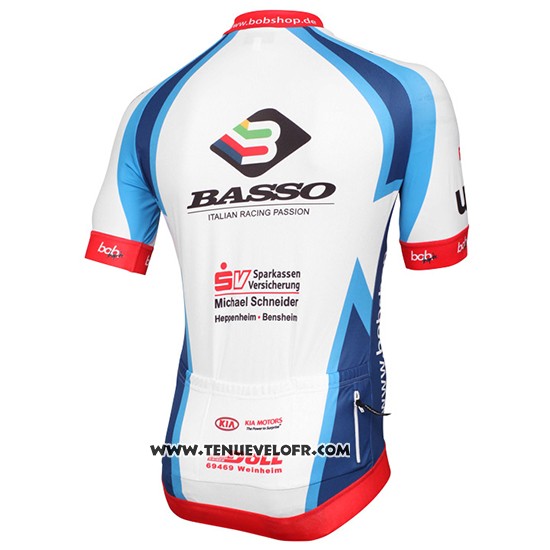 2015 Maillot Ciclismo Mlp Team Bergstrasse Blanc et Bleu Manches Courtes et Cuissard