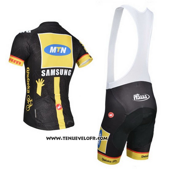 2014 Maillot Ciclismo Mtn Noir et Jaune Manches Courtes et Cuissard