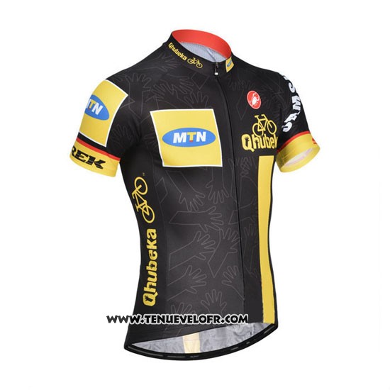 2014 Maillot Ciclismo Mtn Noir et Jaune Manches Courtes et Cuissard