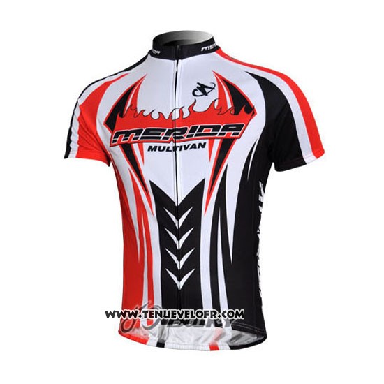 2011 Maillot Ciclismo Merida Noir et Rouge Manches Courtes et Cuissard