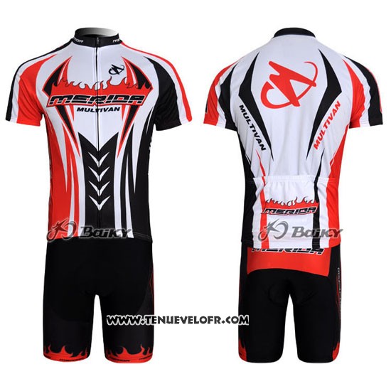 2011 Maillot Ciclismo Merida Noir et Rouge Manches Courtes et Cuissard