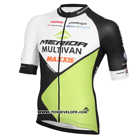 2016 Maillot Ciclismo Multivan Merida Vert et Blanc Manches Courtes et Cuissard