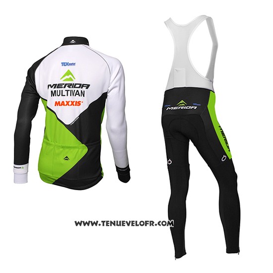 2016 Maillot Ciclismo Multivan Merida Vert et Blanc Manches Longues Cuissard