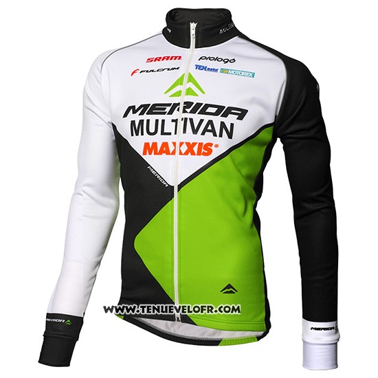 2016 Maillot Ciclismo Multivan Merida Vert et Blanc Manches Longues Cuissard