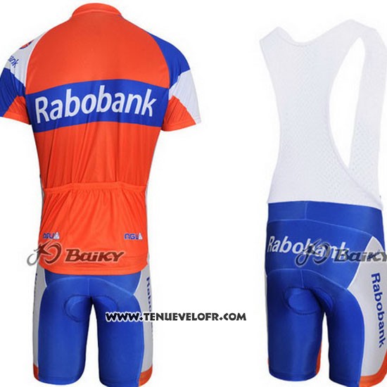 2011 Maillot Ciclismo Rabobank Bleu et Orange Manches Courtes et Cuissard