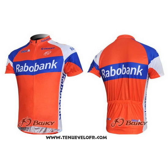 2011 Maillot Ciclismo Rabobank Bleu et Orange Manches Courtes et Cuissard