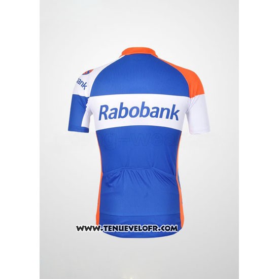 2012 Maillot Ciclismo Rabobank Bleu et Blanc Manches Courtes et Cuissard