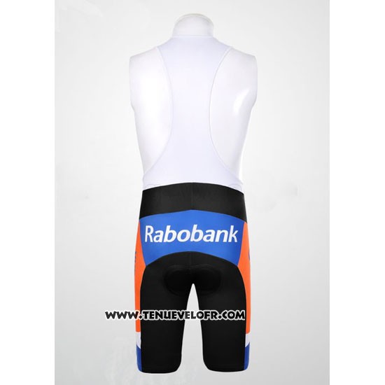 2012 Maillot Ciclismo Rabobank Bleu et Blanc Manches Courtes et Cuissard