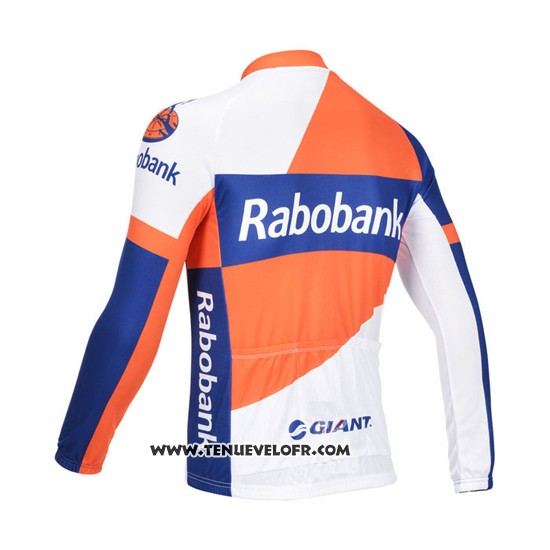 2013 Maillot Ciclismo Rabobank Bleu et Blanc Manches Longues et Cuissard