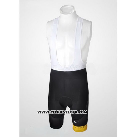 2010 Maillot Ciclismo Radioshack Noir et Jaune Manches Courtes et Cuissard