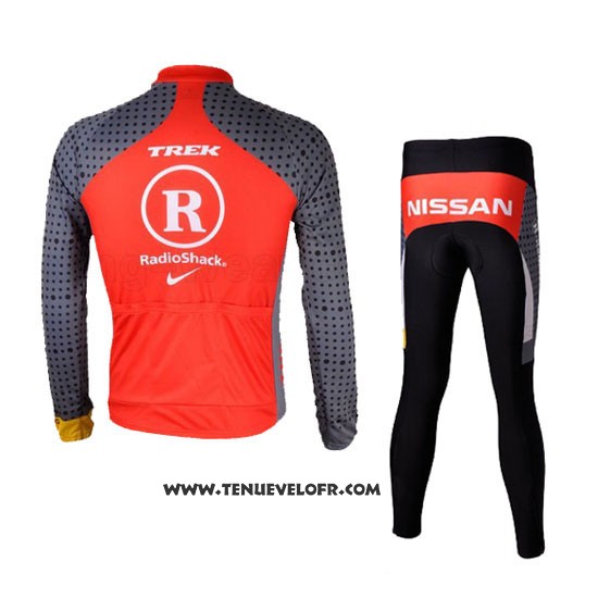 2010 Maillot Ciclismo Radioshack Orange et Gris Manches Longues et Cuissard
