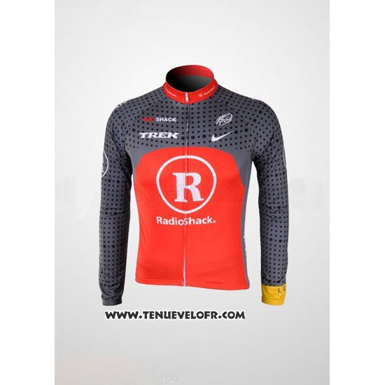 2010 Maillot Ciclismo Radioshack Orange et Gris Manches Longues et Cuissard