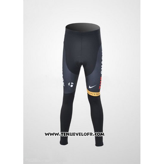 2011 Maillot Ciclismo Radioshack Blanc et Rouge Manches Longues et Cuissard