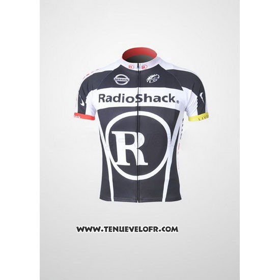 2011 Maillot Ciclismo Radioshack Noir et Blanc Manches Courtes et Cuissard