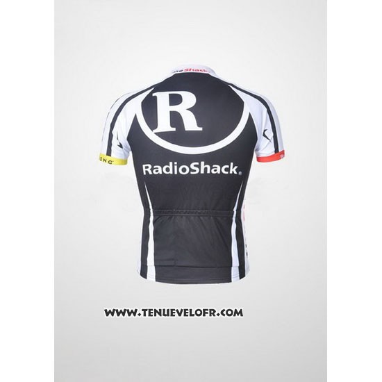 2011 Maillot Ciclismo Radioshack Noir et Blanc Manches Courtes et Cuissard