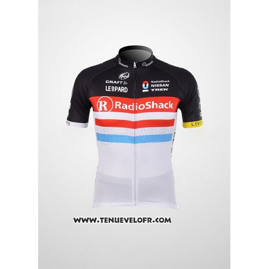 2012 Maillot Ciclismo Radioshack Noir et Blanc Manches Courtes et Cuissard