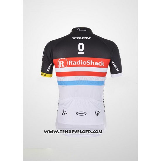 2012 Maillot Ciclismo Radioshack Noir et Blanc Manches Courtes et Cuissard