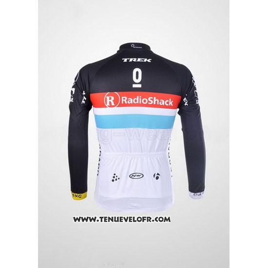 2012 Maillot Ciclismo Radioshack Noir et Blanc Manches Longues et Cuissard