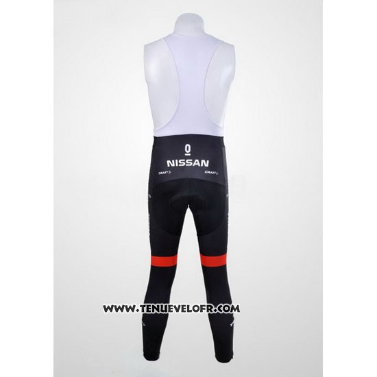 2012 Maillot Ciclismo Radioshack Noir et Blanc Manches Longues et Cuissard