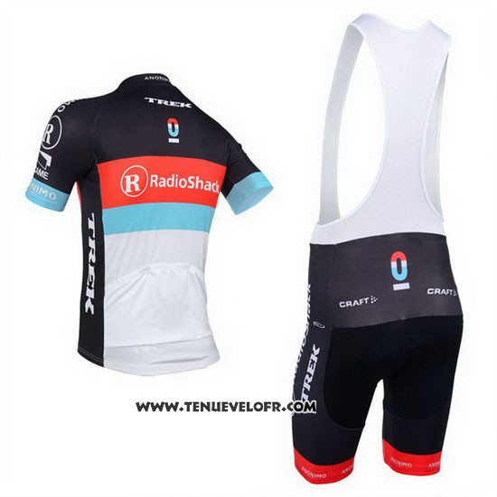 2013 Maillot Ciclismo Radioshack Blanc et Noir Manches Courtes et Cuissard