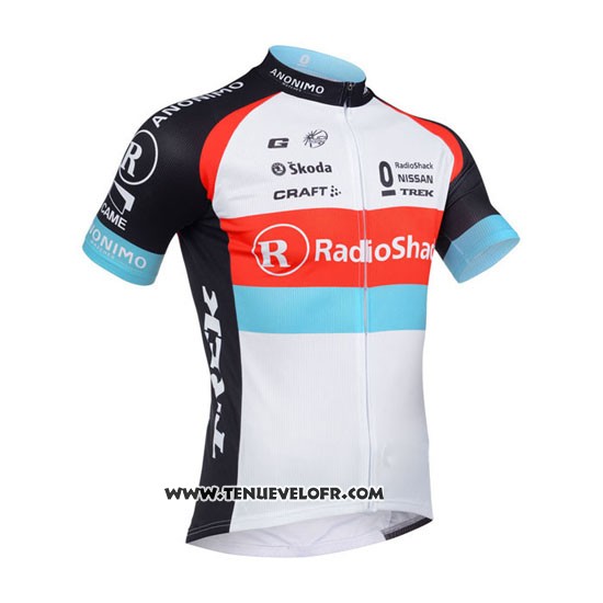 2013 Maillot Ciclismo Radioshack Blanc et Noir Manches Courtes et Cuissard