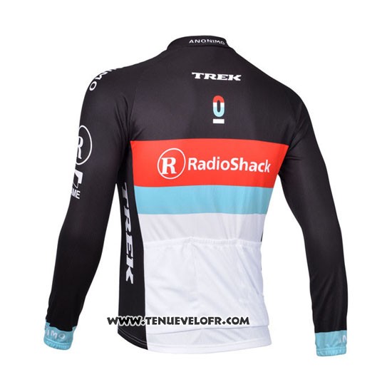 2013 Maillot Ciclismo Radioshack Blanc et Noir Manches Longues et Cuissard
