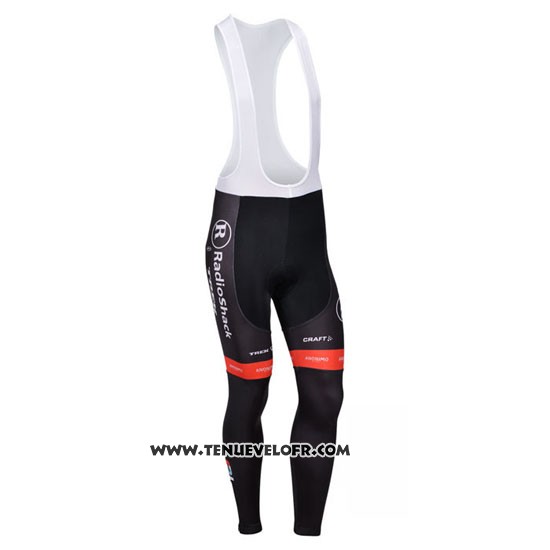 2013 Maillot Ciclismo Radioshack Blanc et Noir Manches Longues et Cuissard