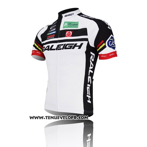 2013 Maillot Ciclismo Raleigh Noir et Blanc Manches Courtes et Cuissard