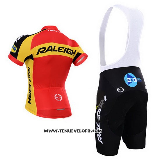 2014 Maillot Ciclismo Raleigh Noir et Rouge Manches Courtes et Cuissard