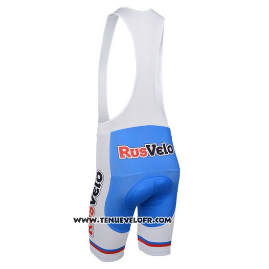 2013 Maillot Ciclismo Rusvelo Blanc et Rouge Manches Courtes et Cuissard
