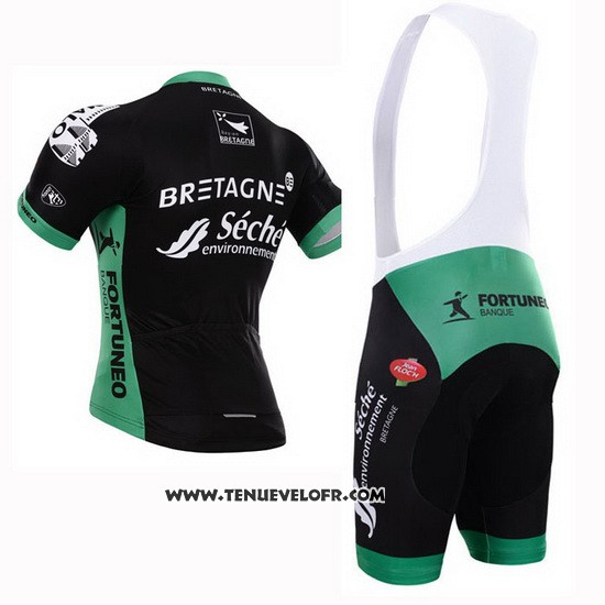 2015 Maillot Ciclismo Seche Noir et Vert Manches Courtes et Cuissard
