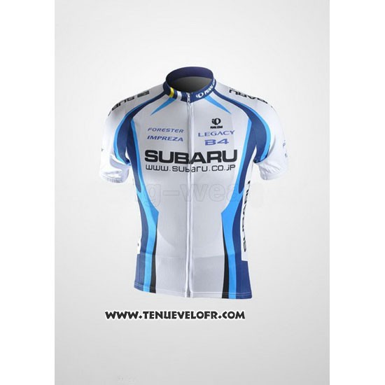 2011 Maillot Ciclismo Subaru Azur et Blanc Manches Courtes et Cuissard