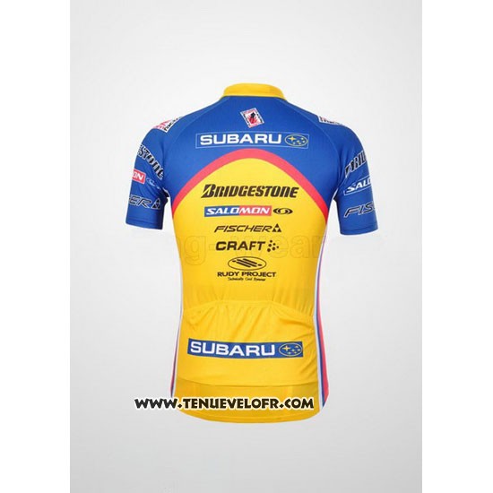 2011 Maillot Ciclismo Subaru Azur et Jaune Manches Courtes et Cuissard