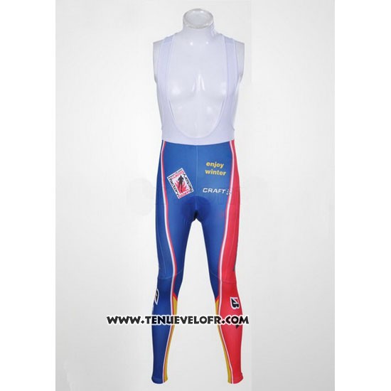 2011 Maillot Ciclismo Subaru Azur et Jaune Manches Longues et Cuissard