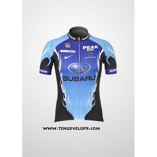 2011 Maillot Ciclismo Subaru Azur et Noir Manches Courtes et Cuissard