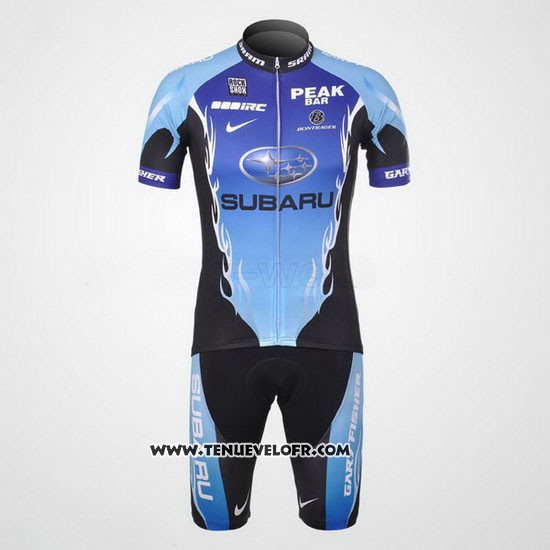 2011 Maillot Ciclismo Subaru Azur et Noir Manches Courtes et Cuissard