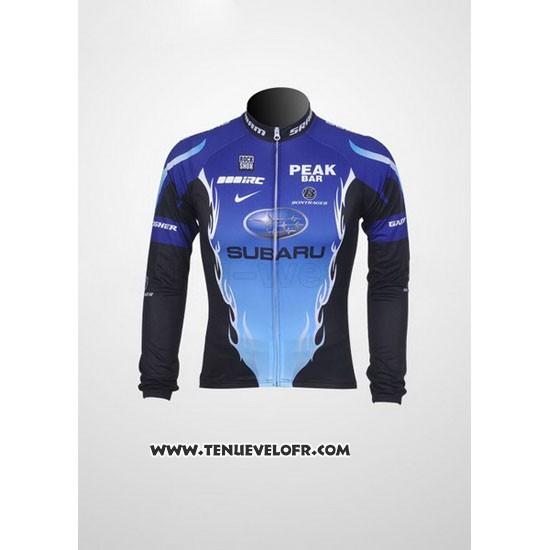 2011 Maillot Ciclismo Subaru Azur et Noir Manches Longues et Cuissard