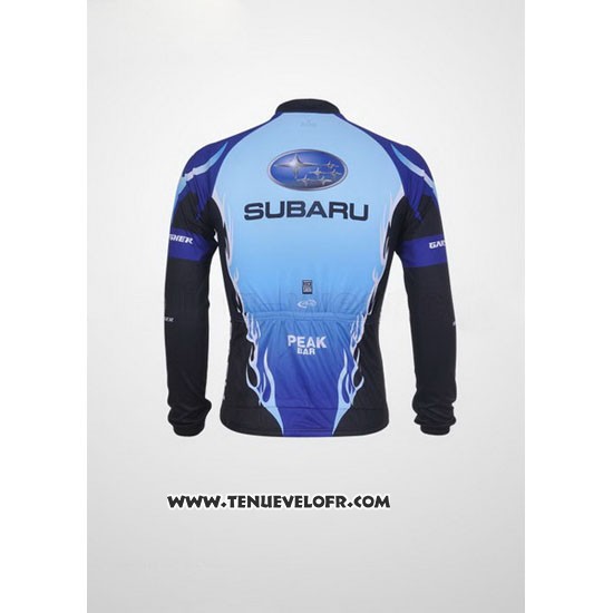 2011 Maillot Ciclismo Subaru Azur et Noir Manches Longues et Cuissard