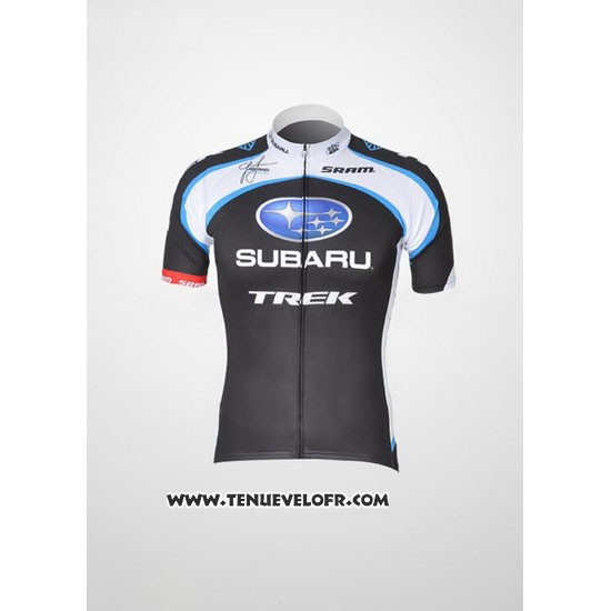 2011 Maillot Ciclismo Subaru Blanc et Noir Manches Courtes et Cuissard