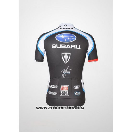 2011 Maillot Ciclismo Subaru Blanc et Noir Manches Courtes et Cuissard