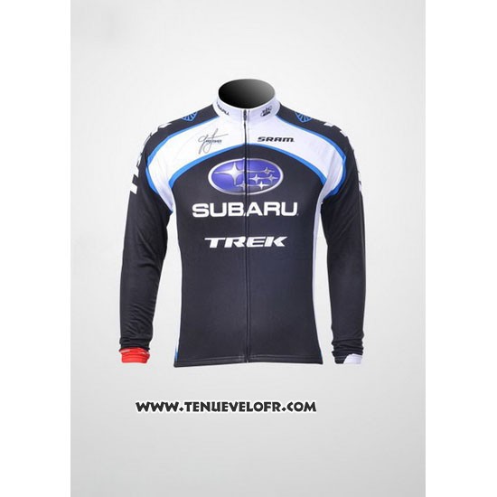 2011 Maillot Ciclismo Subaru Blanc et Noir Manches Longues et Cuissard