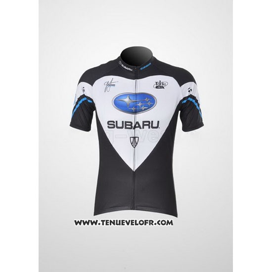 2011 Maillot Ciclismo Subaru Noir et Blanc Manches Courtes et Cuissard