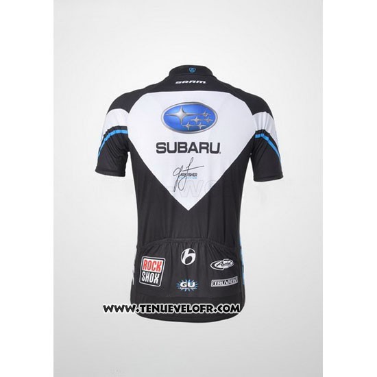 2011 Maillot Ciclismo Subaru Noir et Blanc Manches Courtes et Cuissard