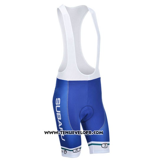 2013 Maillot Ciclismo Subaru Blanc et Azur Manches Courtes et Cuissard