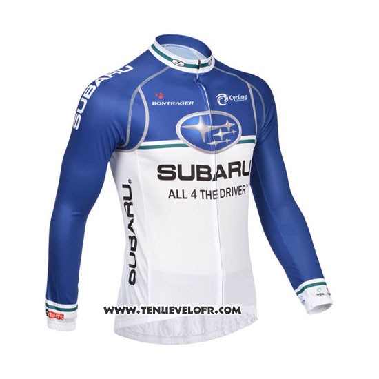 2013 Maillot Ciclismo Subaru Bleu et Blanc Manches Longues et Cuissard