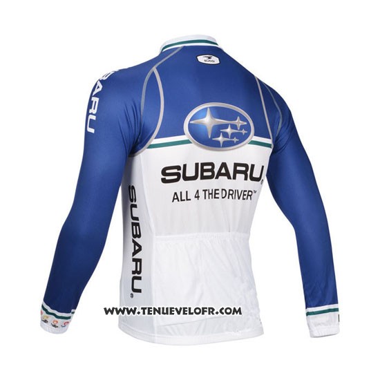 2013 Maillot Ciclismo Subaru Bleu et Blanc Manches Longues et Cuissard